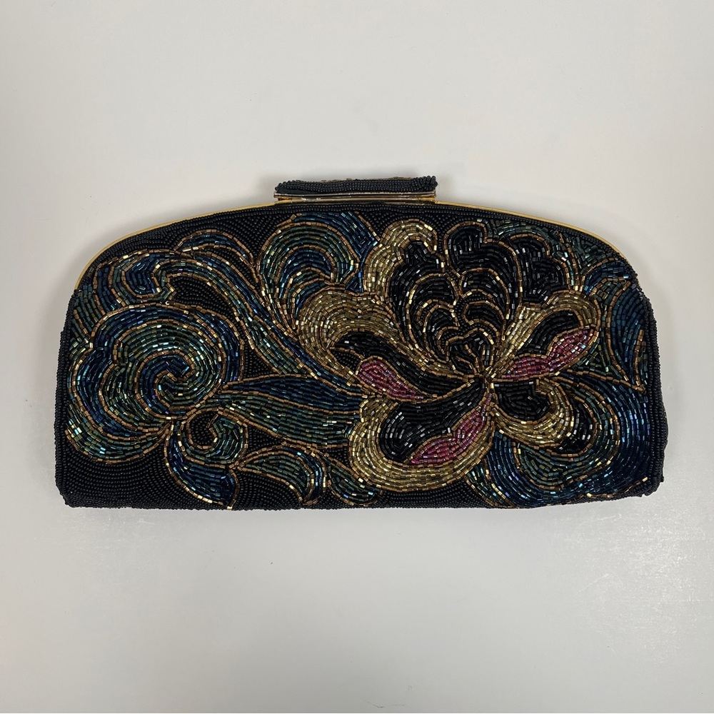Elegant Beaded Clutch with Gold Accents - Picture 11 of 15